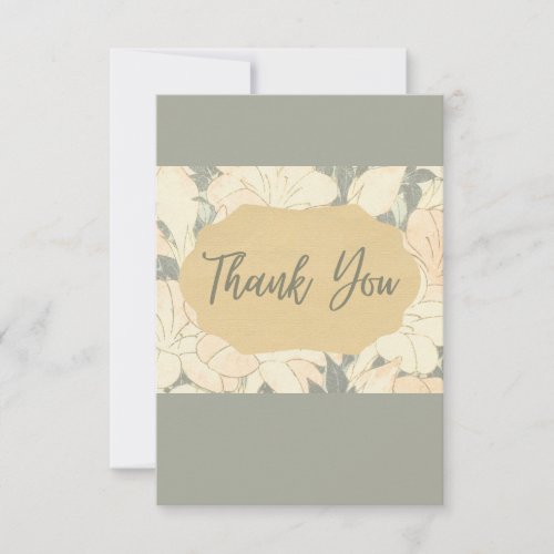 Retro Light Floral Print RSVP Card