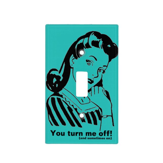 Retro Light Switch Plates (Custom Color & Message) (Front)