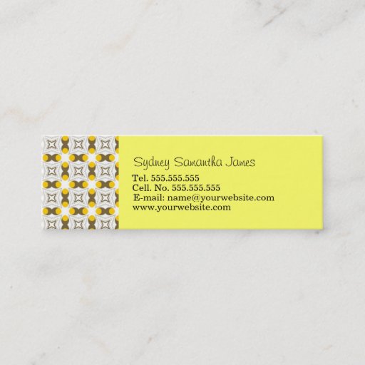 Customizable Retro Light Yellow & Brown Profile Card Business Card Templates