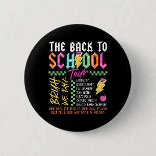 Retro Lightning Bolt Abcd Back To School Tour Teac Button
