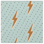 Retro Lightning bolt thunder flash blue dotted  Fabric