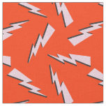 Retro Lightning bolt thunder flash red Fabric