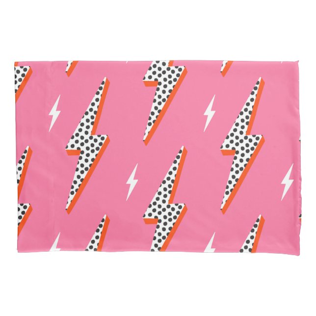 Retro Lightning bolt thunder flash red Fabric Thro Pillow Case (Front)