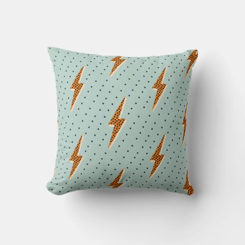 Retro Lightning bolt thunder flash red Fabric Throw Pillow