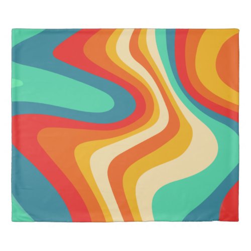 Retro liguid swirl wavy vintage      duvet cover