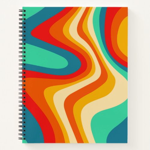 Retro liguid swirl wavy vintage     notebook