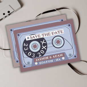 Retro Lilac Purple Cassette Tape Wedding Save The Date