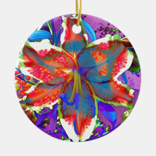 Retro Lily Ceramic Ornament