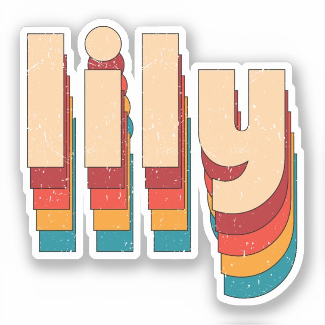 Retro Lily Name Sticker (Front)