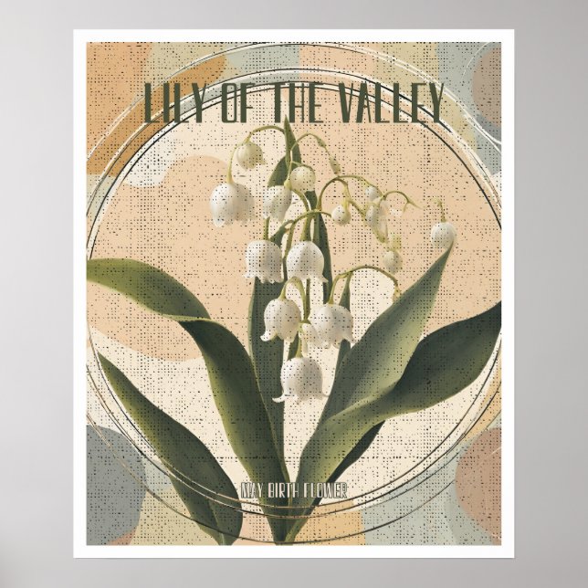 Retro Lily of the Valley May Birth Month Flower  Poster (Front)