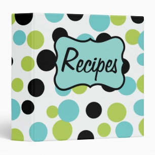 Retro Lime Cookbook Recipe Organizer Binder Gift