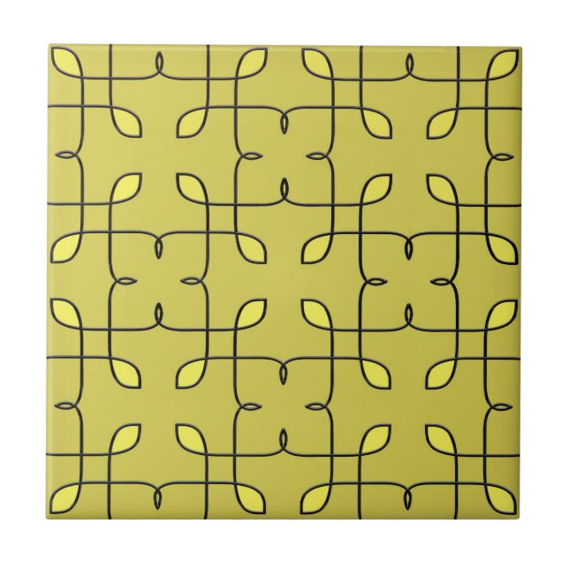 Retro Lime Green Ceramic Tile. Ceramic Tile (Front)