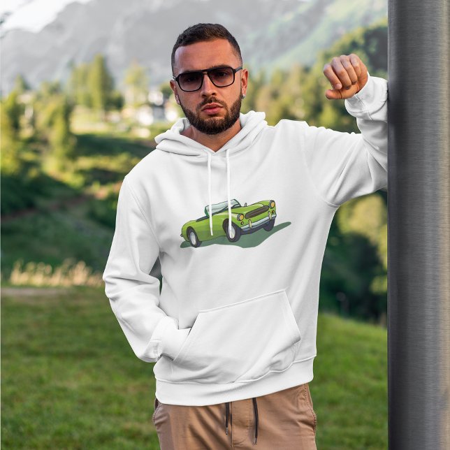 Retro Lime Green Convertible Sports Car Hoodie (Creator Uploaded)