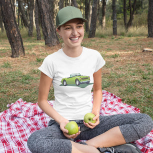 Retro Lime Green Convertible Sports Car T-Shirt