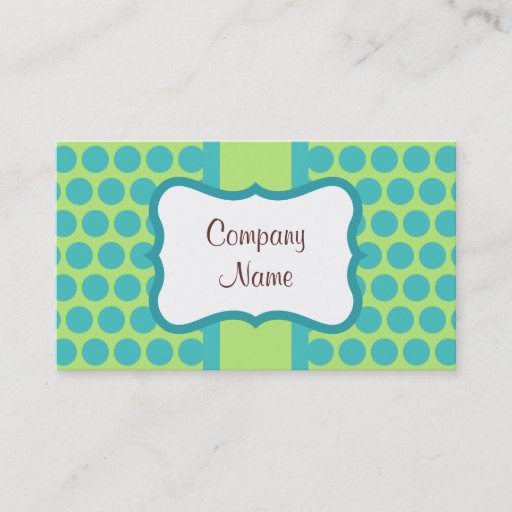 Customizable Vintage Turquoise Dots Business Card