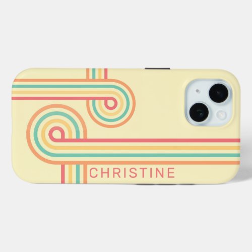 Retro Line Art Groovy  iPhone 15 Case