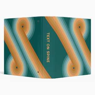 Retro Line Art Sunset Southwest Colors Circle 3 Ring Binder