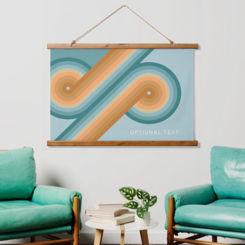 Retro Line Art Sunset Southwest Colors Circle Hanging Tapestry