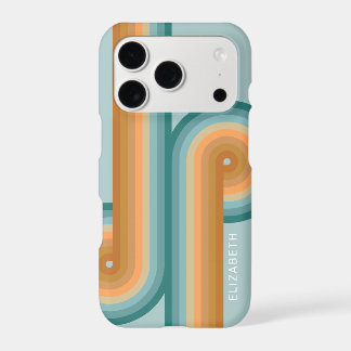 Retro Line Art Sunset Southwest Colors Circle iPhone 17 Pro Case