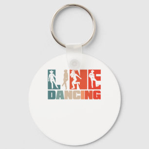 Retro Line Dancing Vintage Western Country Dance Keychain