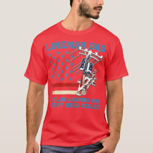 Retro Lineman Dad Just Like A Normal Dad Electrici T-Shirt
