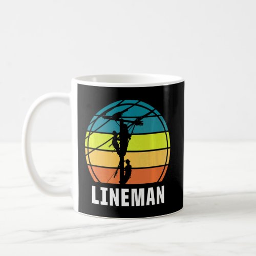 Retro Lineman Vintage Lineworker Electrician Engin Coffee Mug