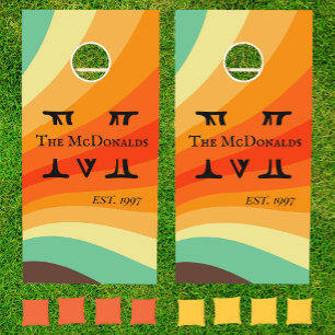 Retro Lines 70s Groovy Family Monogram Game
