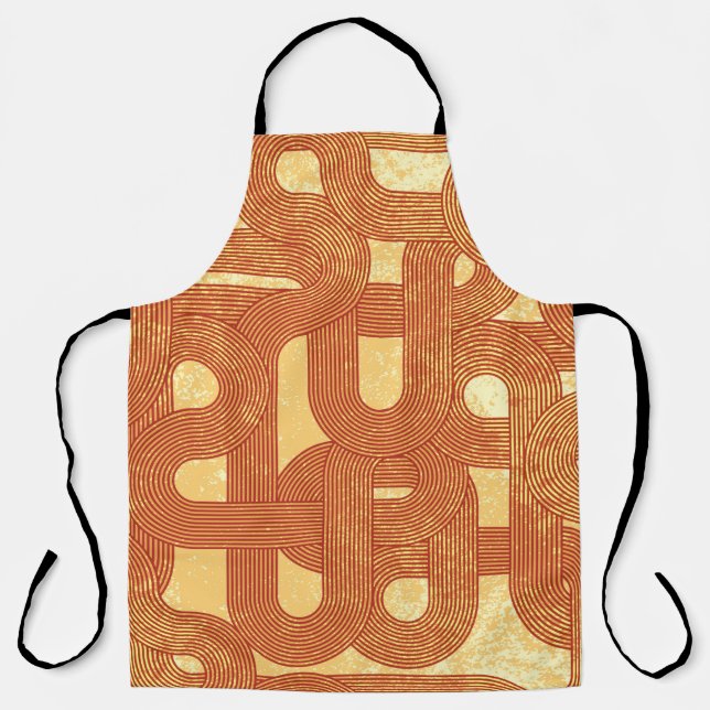 Retro lines. Abstract hand drawn grunge illustrati Apron (Front)