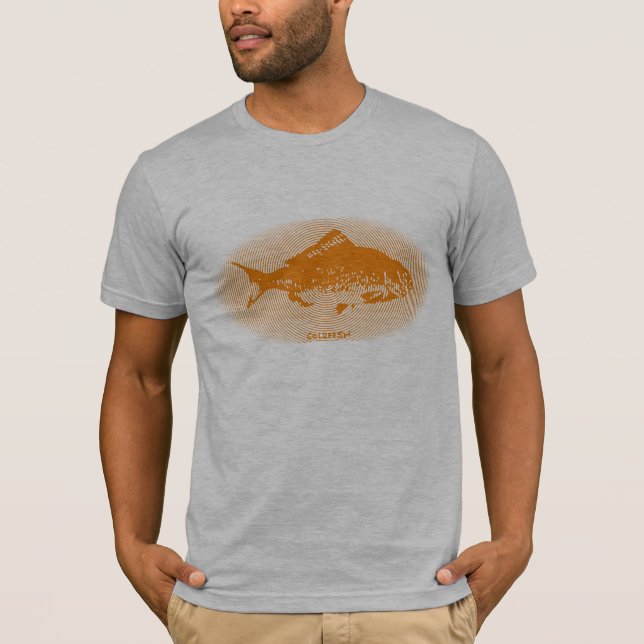 Retro Lines Orange Fish T-Shirt (Front)