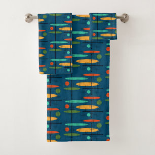 Retro Lines & Ovals Bath Towel Set