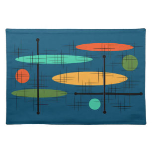 Retro Lines & Ovals Cloth Placemat