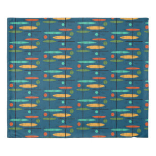 Retro Lines & Ovals Duvet Cover
