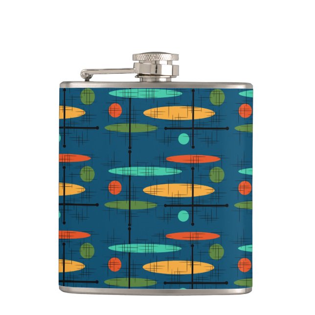 Retro Lines & Ovals Flask (Front)