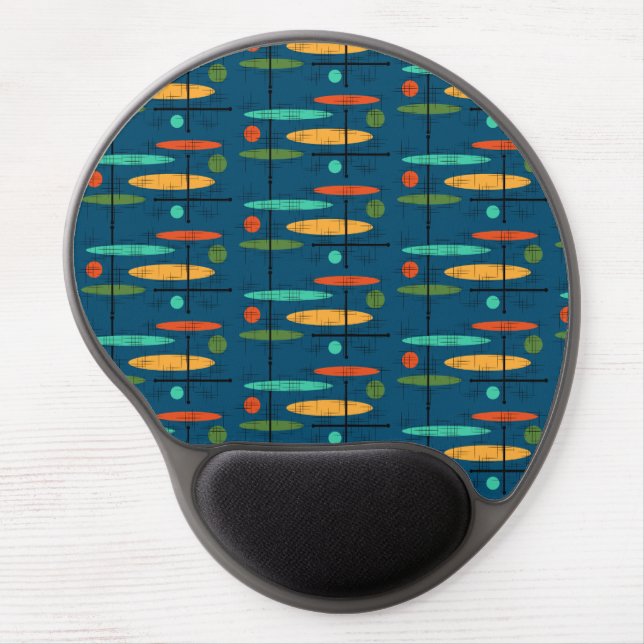 Retro Lines & Ovals Gel Mouse Pad (Front)