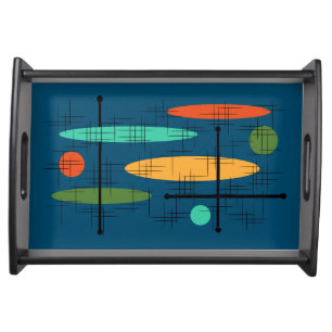 Retro Lines Ovals Serving Tray