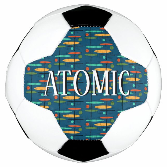 Retro Lines & Ovals Soccer Ball (Front)