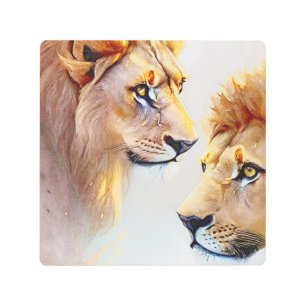 Retro Lions Art - Classic Wildlife Wall Art