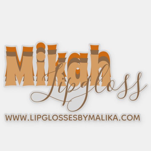 Retro Lipgloss Business Owner Name Sticker