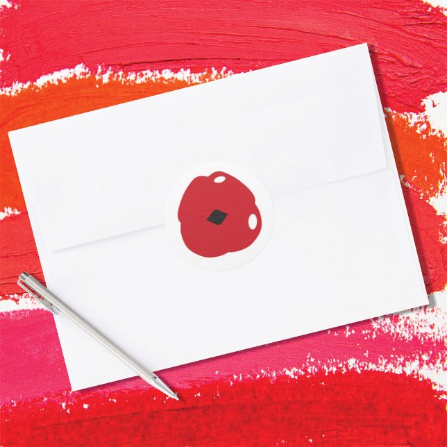 Retro Lips Red Lipstick Classic Round Sticker (Creator Uploaded)