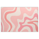 Retro Liquid Swirl Abstract Pattern Pink Blush Fabric