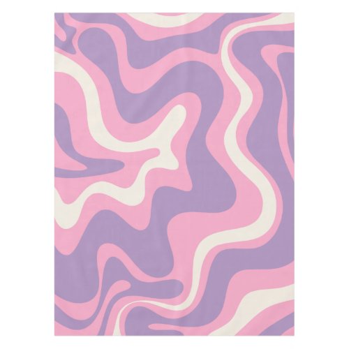 Retro Liquid Swirl Groovy Abstract Purple Pink Tablecloth