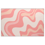 Retro Liquid Swirl Pastel Pink Abstract Pattern Fabric