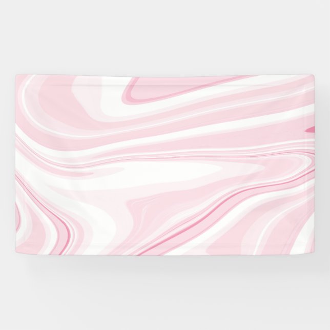 Retro Liquid Swirl Pink Painting Aesthetic Banner (Horizontal)