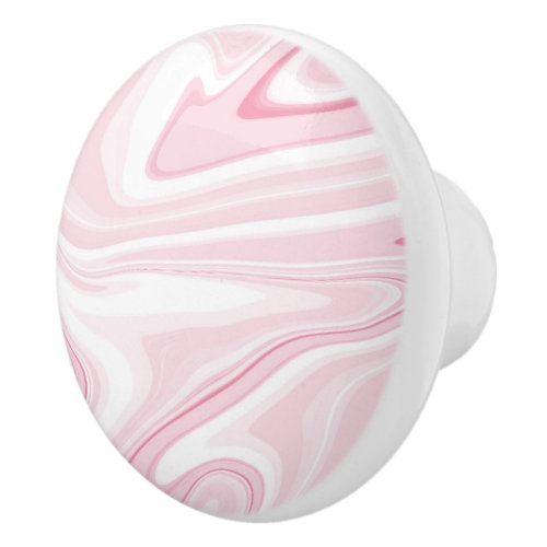 Retro Liquid Swirl Pink Painting Aesthetic Ceramic Knob