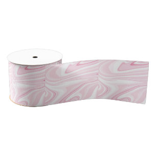 Retro Liquid Swirl Pink Painting Aesthetic Grosgrain Ribbon