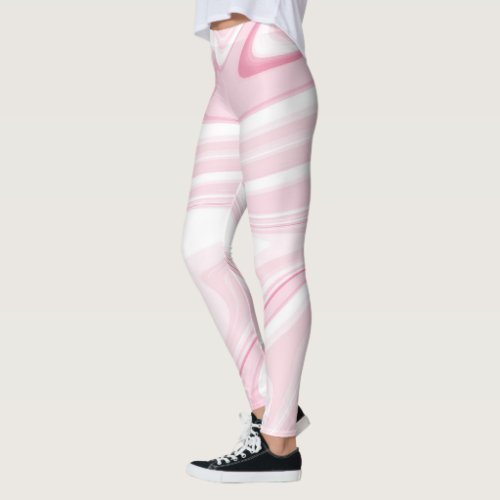 Retro Liquid Swirl Pink Painting Aesthetic Leggings