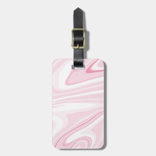 Retro Liquid Swirl Pink Painting Aesthetic Luggage Tag