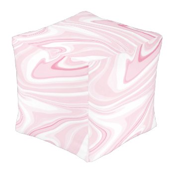 Retro Liquid Swirl Pink Painting Aesthetic Pouf by InovArtS at Zazzle