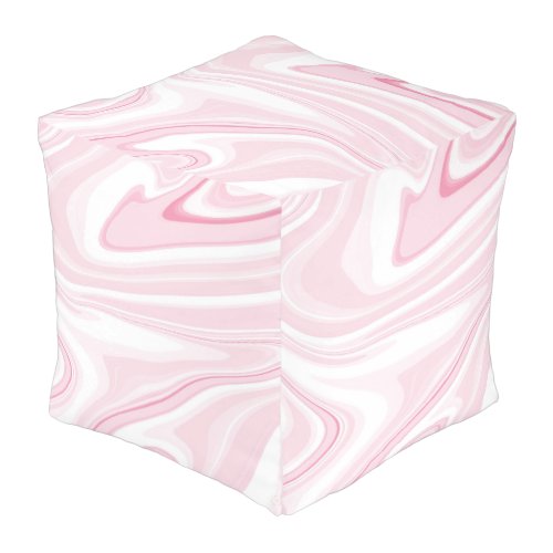 Retro Liquid Swirl Pink Painting Aesthetic Pouf