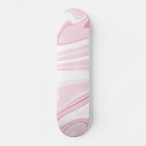 Retro Liquid Swirl Pink Painting Aesthetic Skateboard